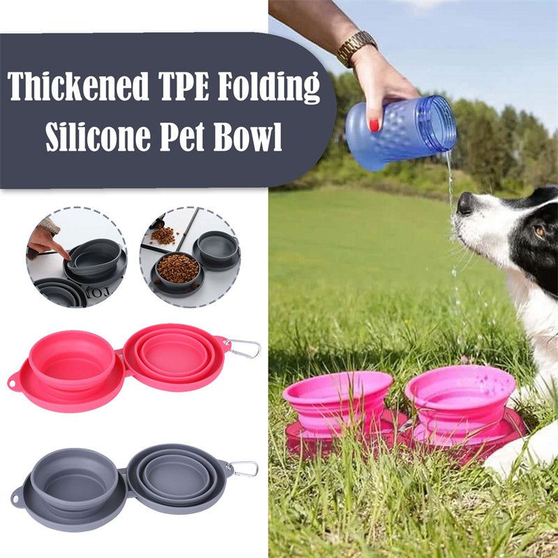 FlexiFeast - Foldable Double Pet Feeding Bowl | The Perfect Companion for Feeding On the Go!