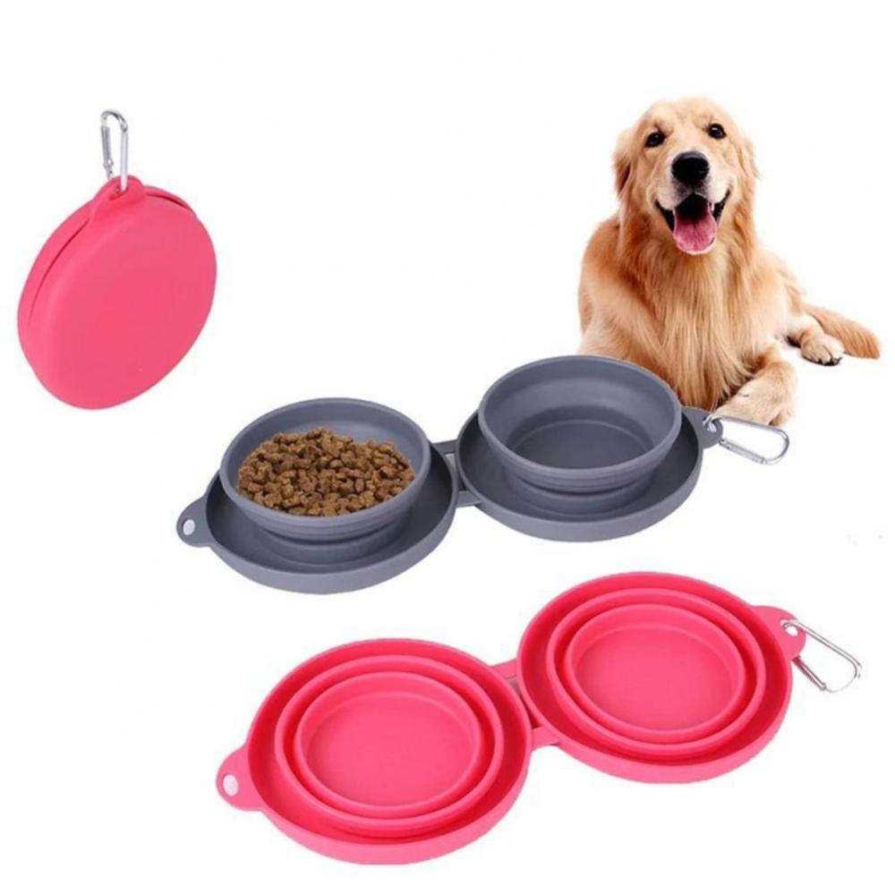 FlexiFeast - Foldable Double Pet Feeding Bowl | The Perfect Companion for Feeding On the Go!