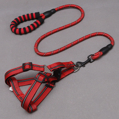 StrapBuddy - Nylon Dog Leash & Adjustable Chest Harness | Secure and Stylish Pet Walking Set