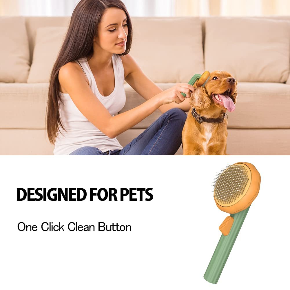 PumCare - Pet Grooming Brush | Self-Cleaning Slicker Brush for Dogs, Cats, and More!