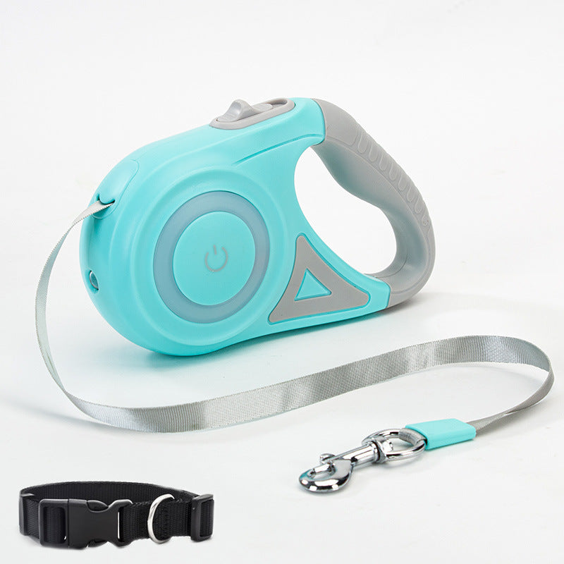 FlexiGlow - Retractable Dog Leash | Enhanced Safety with Built-In Collar Spotlight