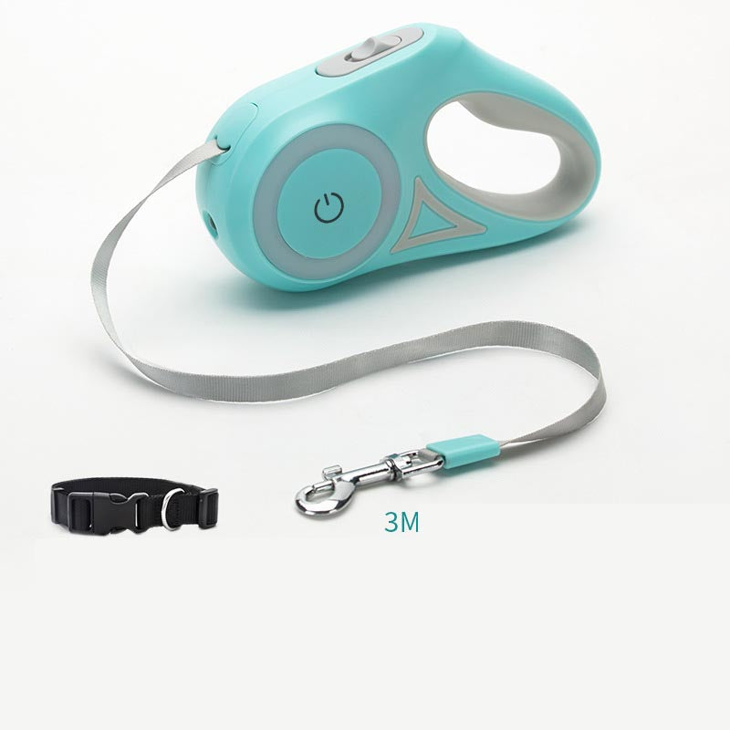 FlexiGlow - Retractable Dog Leash | Enhanced Safety with Built-In Collar Spotlight