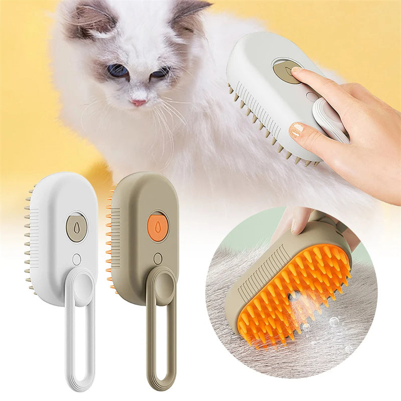 SteamyPaws - Electric Pet Grooming Brush with Steam Spray | Professional Grooming at Your Fingertips