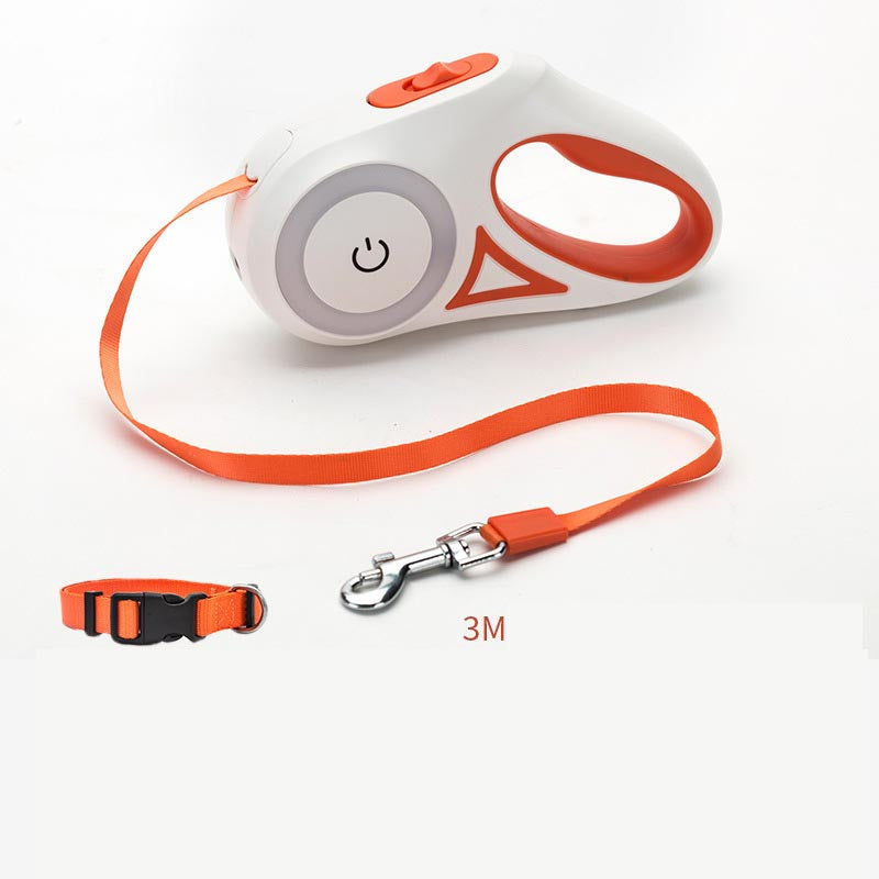 FlexiGlow - Retractable Dog Leash | Enhanced Safety with Built-In Collar Spotlight