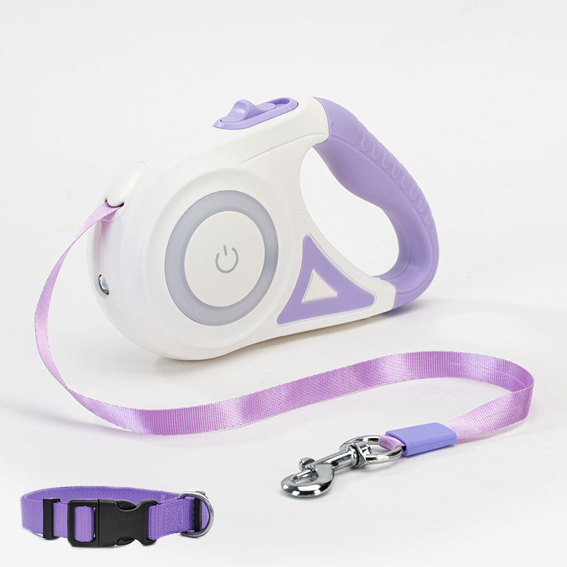 FlexiGlow - Retractable Dog Leash | Enhanced Safety with Built-In Collar Spotlight