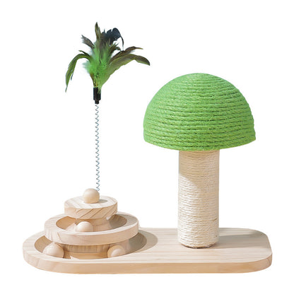 ForestPlay - Wooden Cat Tree with Sisal Ball Toys | Scratch & Play Haven