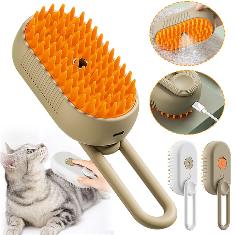 SteamyPaws - Electric Pet Grooming Brush with Steam Spray | Professional Grooming at Your Fingertips