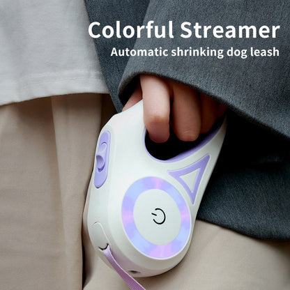 FlexiGlow - Retractable Dog Leash | Enhanced Safety with Built-In Collar Spotlight