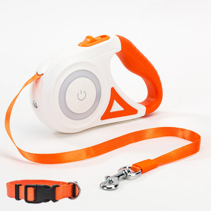 FlexiGlow - Retractable Dog Leash | Enhanced Safety with Built-In Collar Spotlight